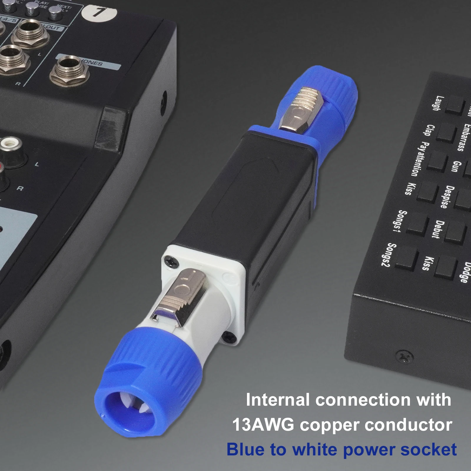 Stage Lighting Power Connector Adapter Plug and Play 3pin Powercon Cable Connector Compact for LED Stage Lights Live Events