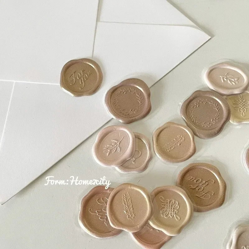 18pcs/set Retro Envelope Seal Sticker Vintage European Style Wax Stamp Seal Sticker DIY Decorative Scrapbook Sticker Student