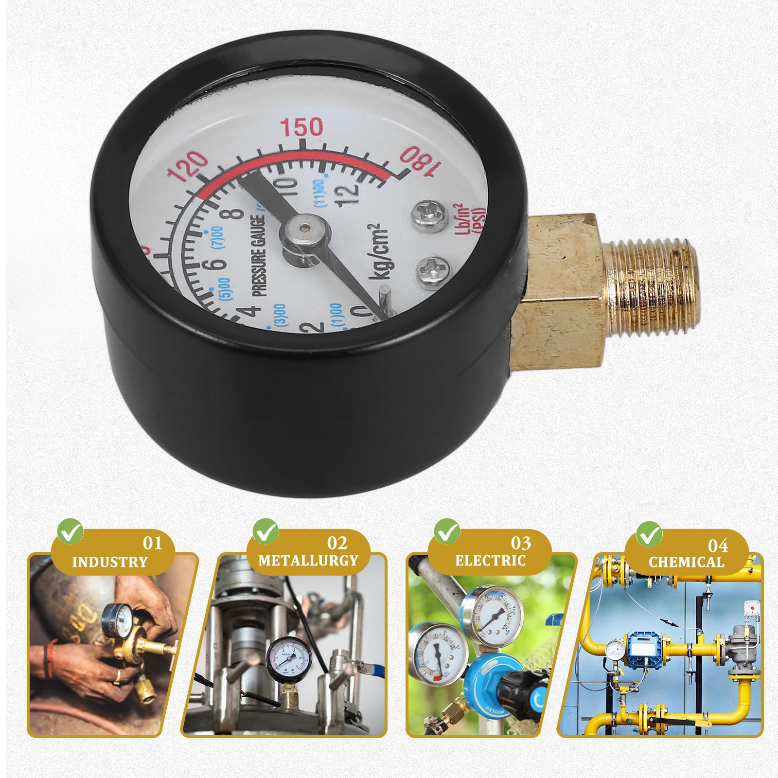 

High Precision Pressure Gauge Accessories For Air Compressors Motorcycle Truck Tires Garage Workshop Industrial Use Air Pressure