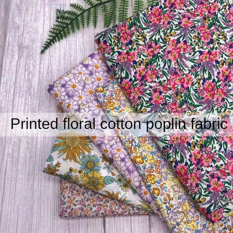 Popeline di tessuto stampato a fiori per metri per abiti abbigliamento cucito 100% cotone motivo floreale panno per bambini delicato sulla pelle