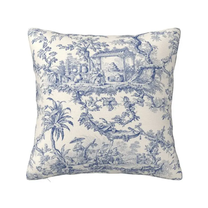 

Toile De Jouy Patterns Luxury Pillow Cover Living Room Decoration French Motif Cushion