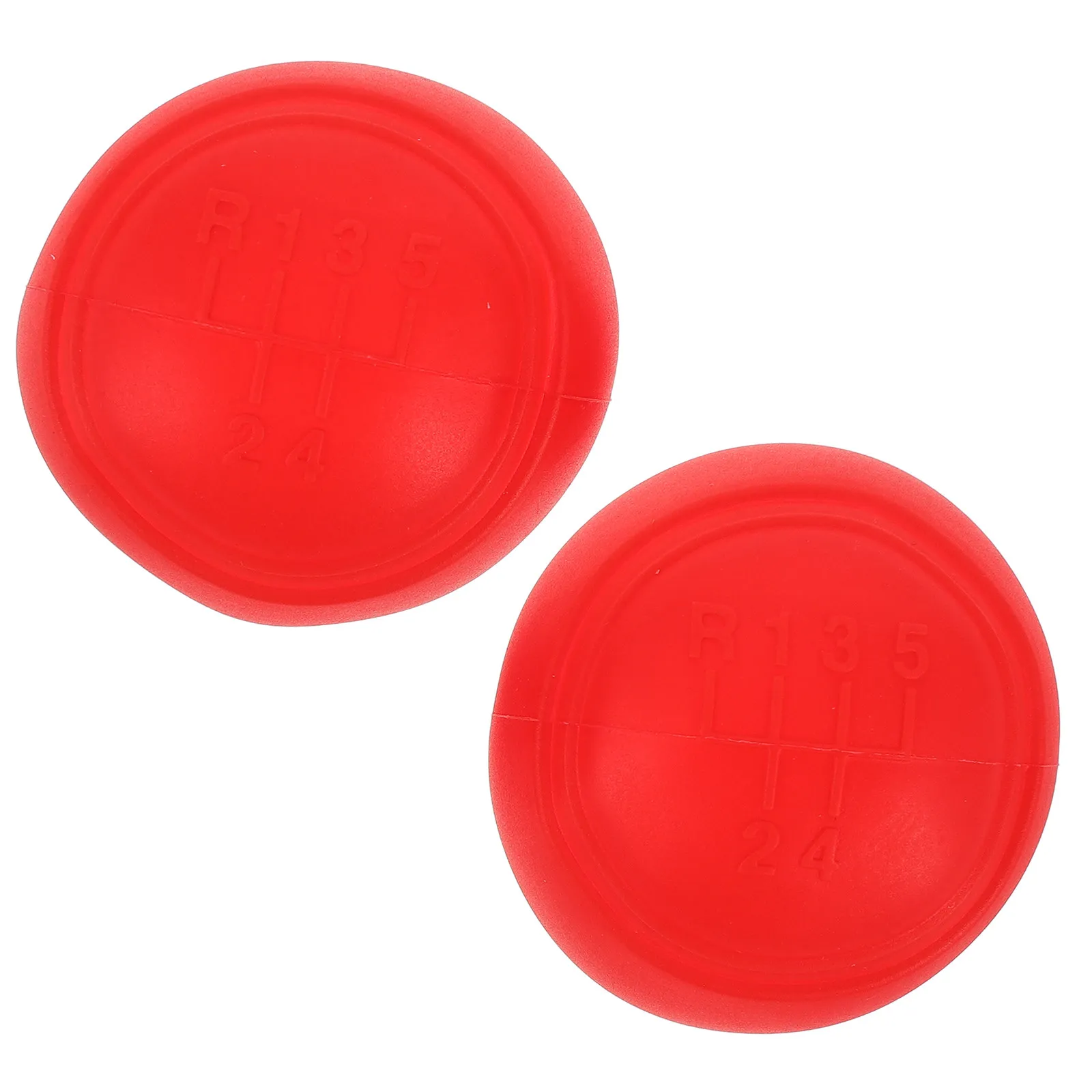 

2Pcs Round Gear Shifter Knob Cover Anti Scratch Universal Fit Most Manual Cars Red Gear Shift Cover Vehicle Interior Accessories