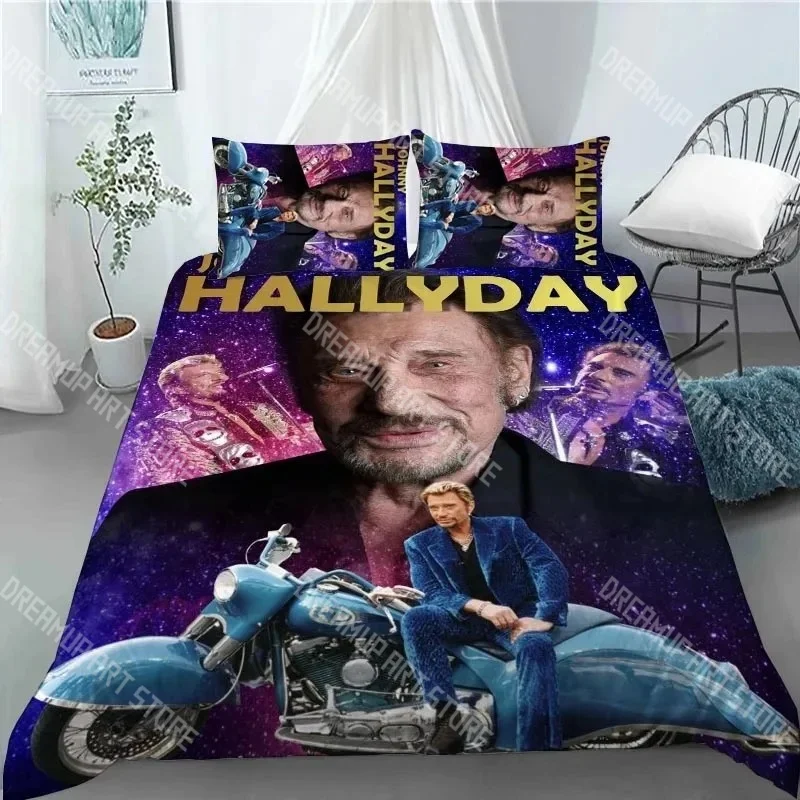 Fashion Rock star Johnny Hallyday Bedding Set Single Twin Full Queen King Size Bed Set Kids Bedroom Duvetcover Sets Bed Sheet