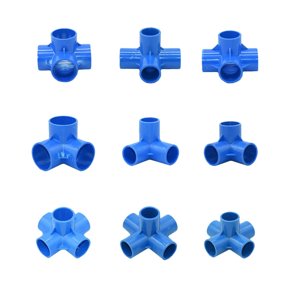 Inside Diameter 20/25/32/50mm PVC Connector 3/4/5-way Three-Dimensional Water Supply Pipe Fittings Equal Plastic Connectors