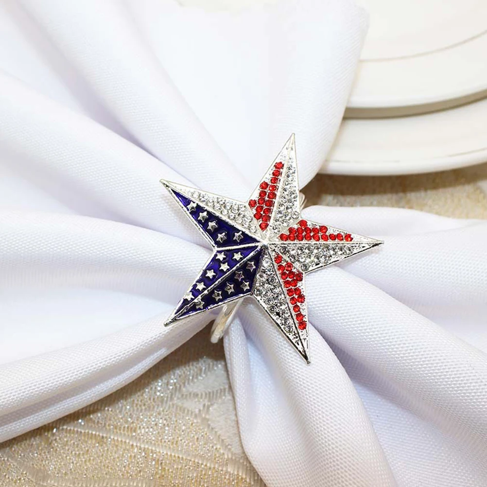 

Pentagram Napkin Rings Sturdy Lightweight Alloy Star Shaped Reliable Napkins Buckles Table Settings Kitchen Bar Supplies