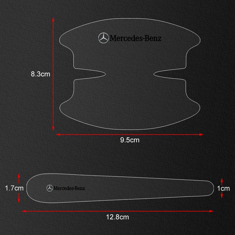 Прозрачная наклейка на дверную ручку автомобиля, защитные полоски от столкновений для Mercedes Benz AMG A B C D S R G Class GLK GLA CLA