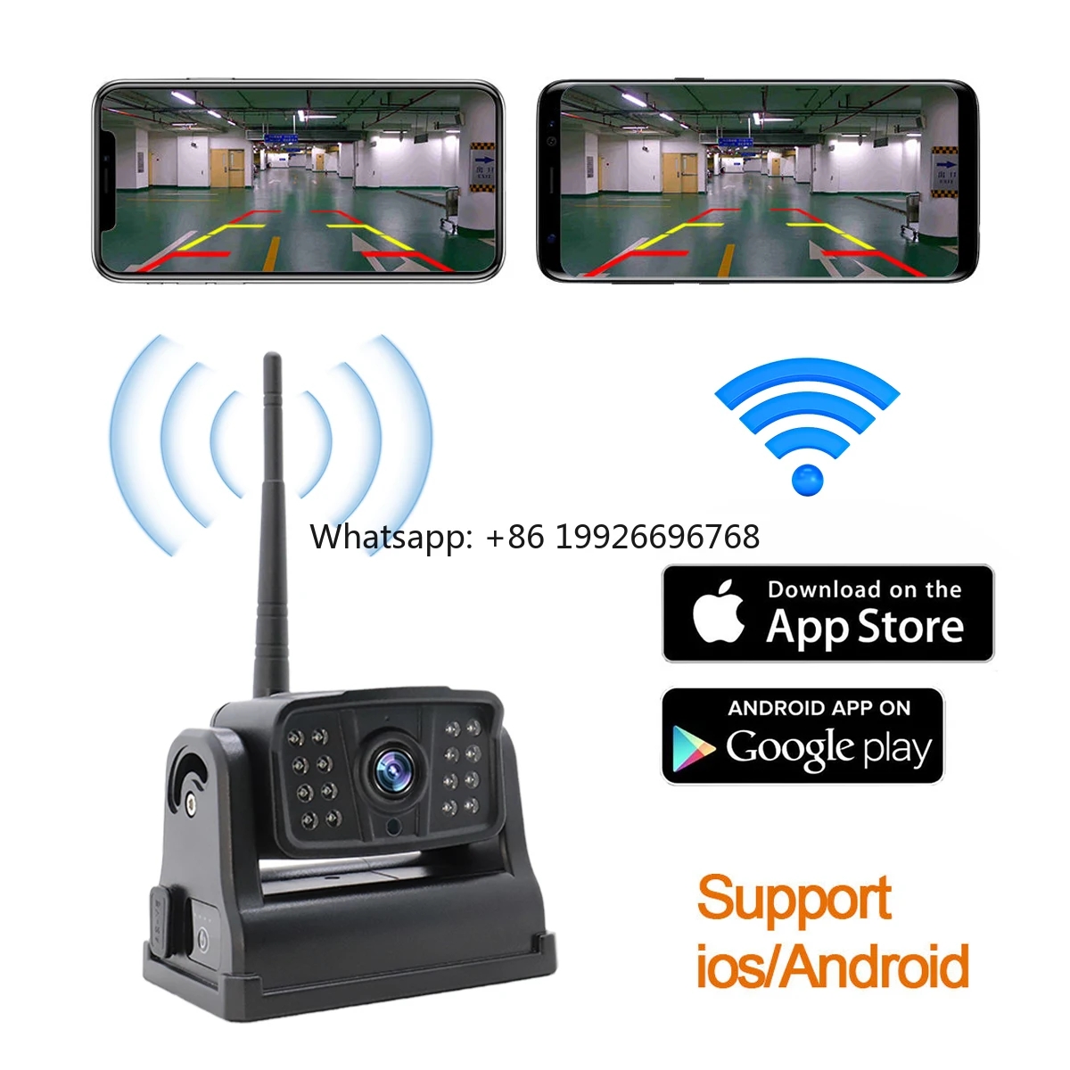 

Wireless WiFi Car Rearview Backup Camera Night Vision Waterproof Camera with Battery APP Rear Camera for the Phone