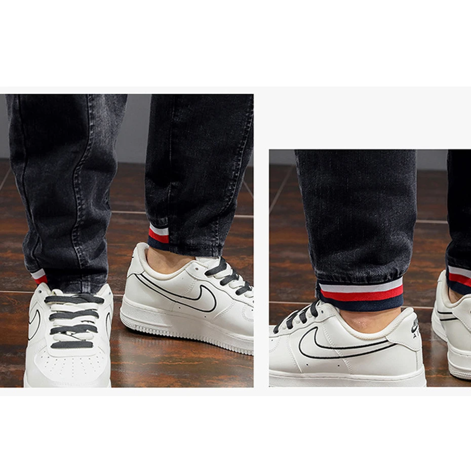Plus Size 8XL Jeans Men Denim Pants Fashion Casual Elastic Waist Jeans Male Solid Color Jogger Pants Big Size 8XL