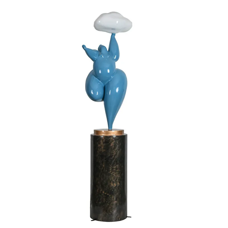 Hotel clouds abstract charm fat girl figure sculpture ornament home living room creative humanoid art decorative lamps