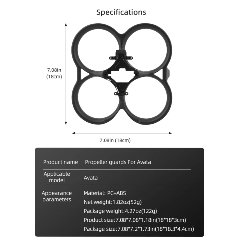 For Avata Crash Ring Blades Protection Anti-Collision Cover Drone Propellers Guard Protection for Avata Accessories