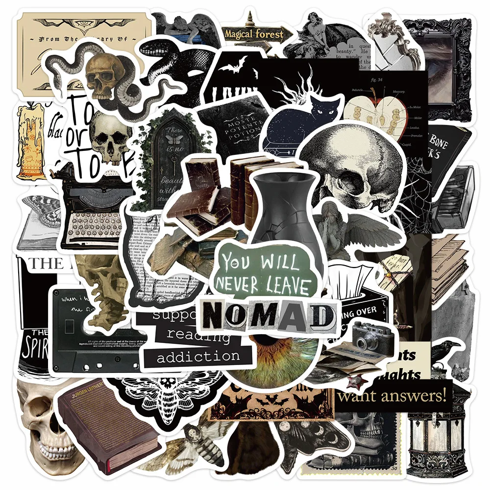 50Pcs Vintage Newspaper City Style Stickers for Guitar Water Bottle Laptop Phone Skateboard Helmet Journal DIY Decor Decals