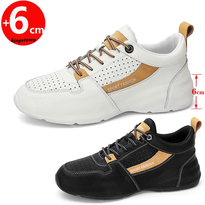 

Man Sneakers Lift Men Elevator Shoes Height Increase Insole 6CM High Heel Sports Plus Size 38-44