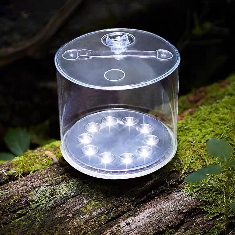 

LED Solar Camping Lantern Tent Lamp Portable Foldable Inflatable Outdoor Waterproof For Hiking Backpacking Emergencies Lighting