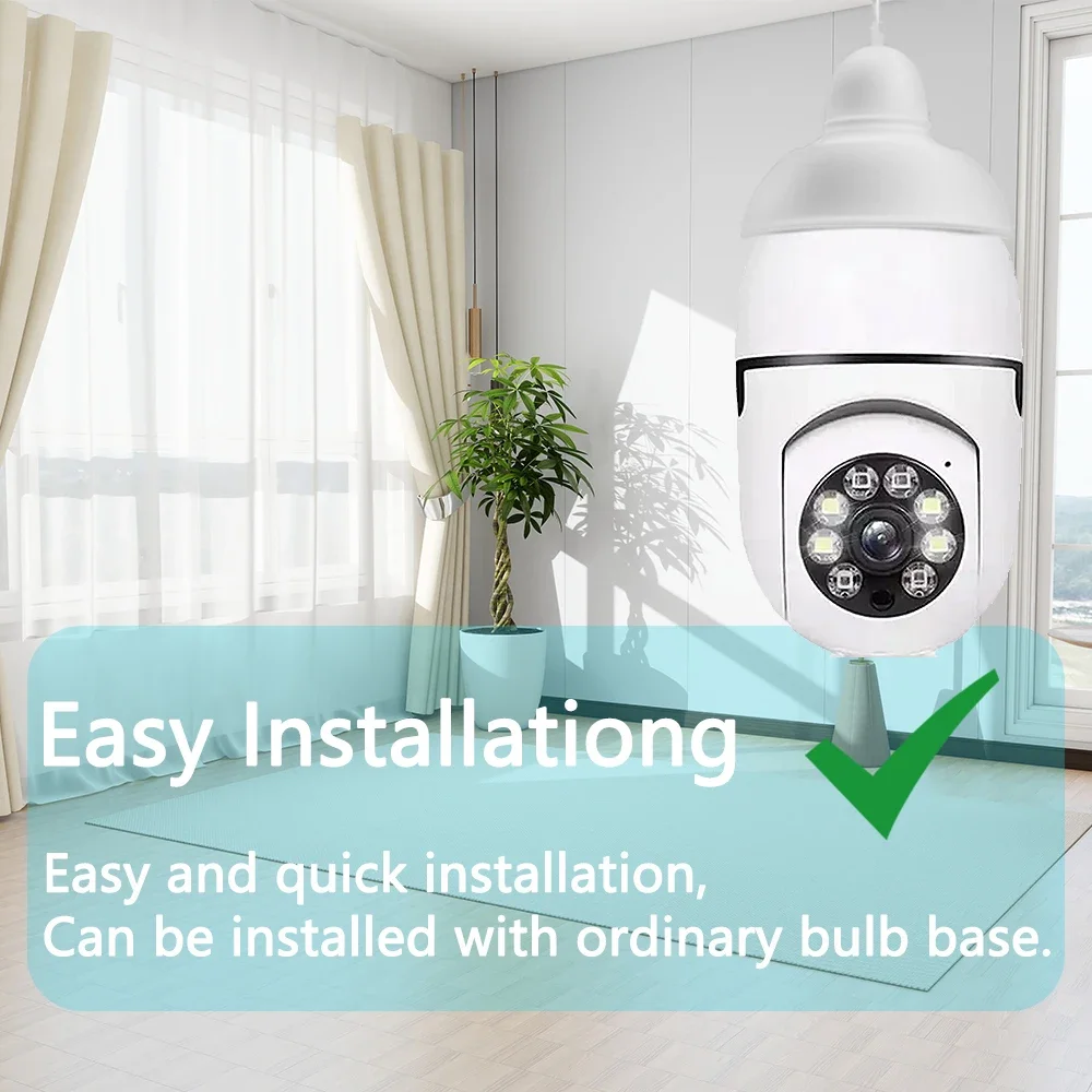 5mp Tuya Wifi E27 Lamp Smart Home Surveillance Bescherming Ip Camera Kleur Nightvision Auto Track Video Beveiliging Huisdier Babyfoon