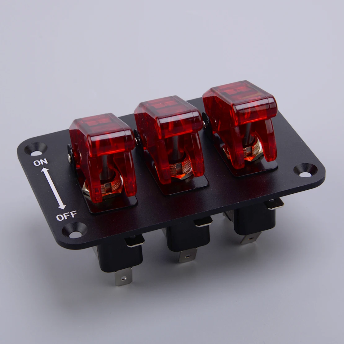

3-Gang Circuit On Off LED Rocker Ignition Toggle Switch Panel Breaker 12-24V Universal for Car Truck Bus Marine Boat Yacht RV
