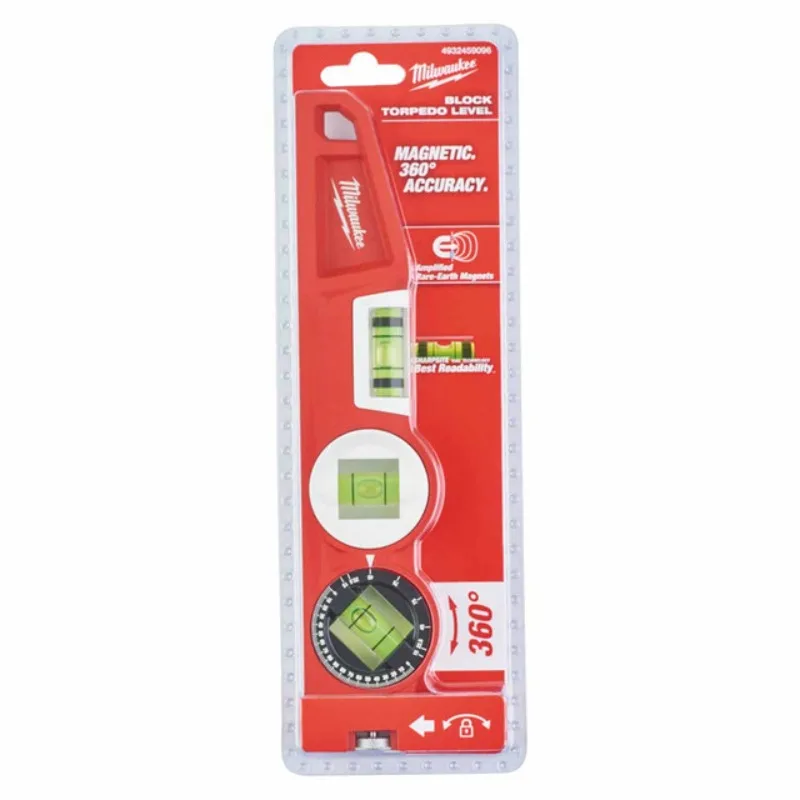 Milwaukee 4932459096 Block Torpedo Level 250mm Magnetic Block Torpedo Level MILWAUKEE Measurement Tools