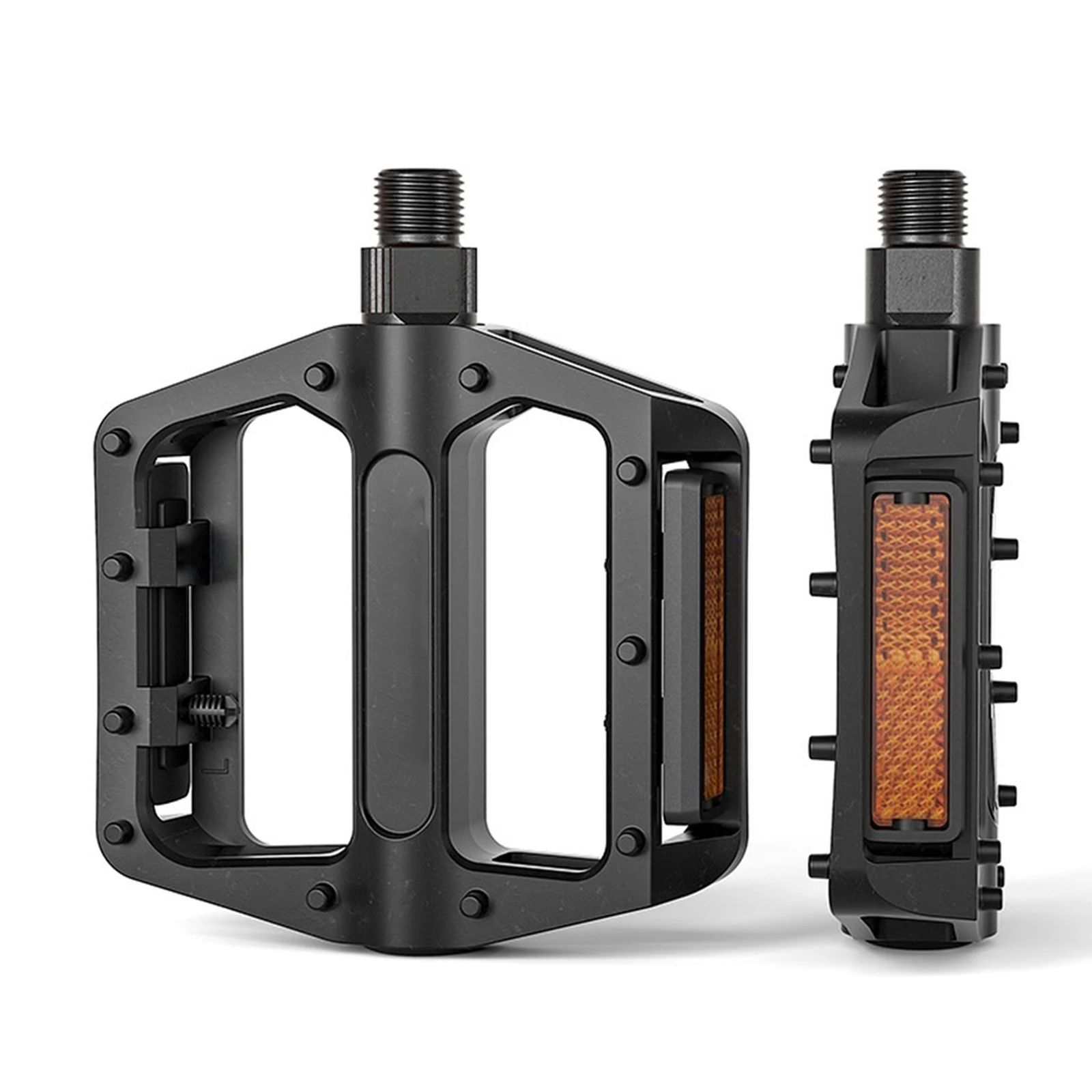 Aluminum Alloy Bicycle Pedals With Anti Slip Spikes Reflective Safety Lightweight Non Slip Platform For MTB Road Bike Cycling