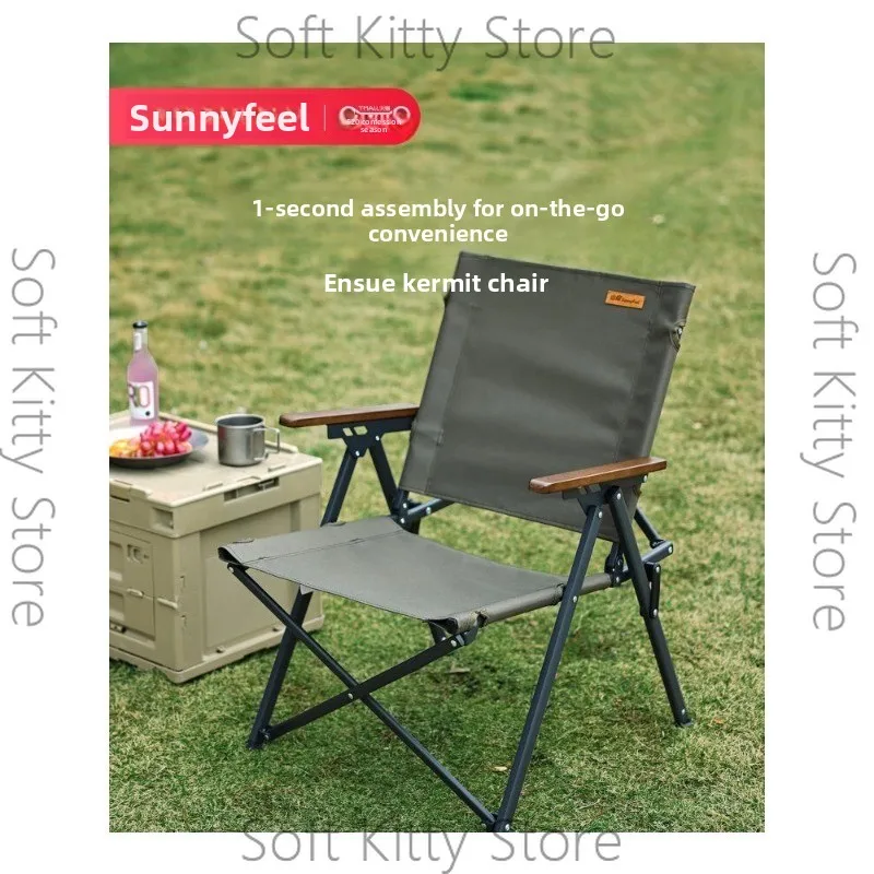Silla Plegable Portátil para Exteriores SunnyFeel Ansu Gathering Kermit de Mountain Fence