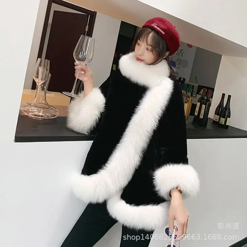 Vrouwen Faux Vos Bontjas Mid-Lengte Pluche Jas Losse Harige Womens Kleding Vos Bontkraag Winter Jas fur Jacket Casual Uitloper