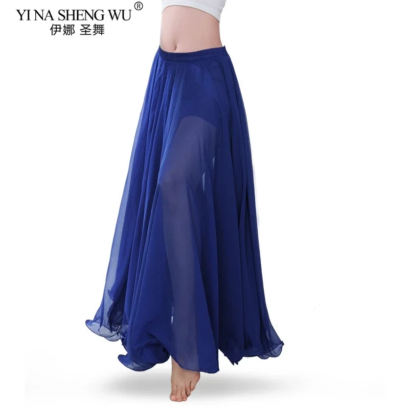 Sexy Women Belly Dance Costume Chiffon Skirt Performance Stage Elegant Bellydance Wear Wrap Long 720 Degrees Big Swing Skirt