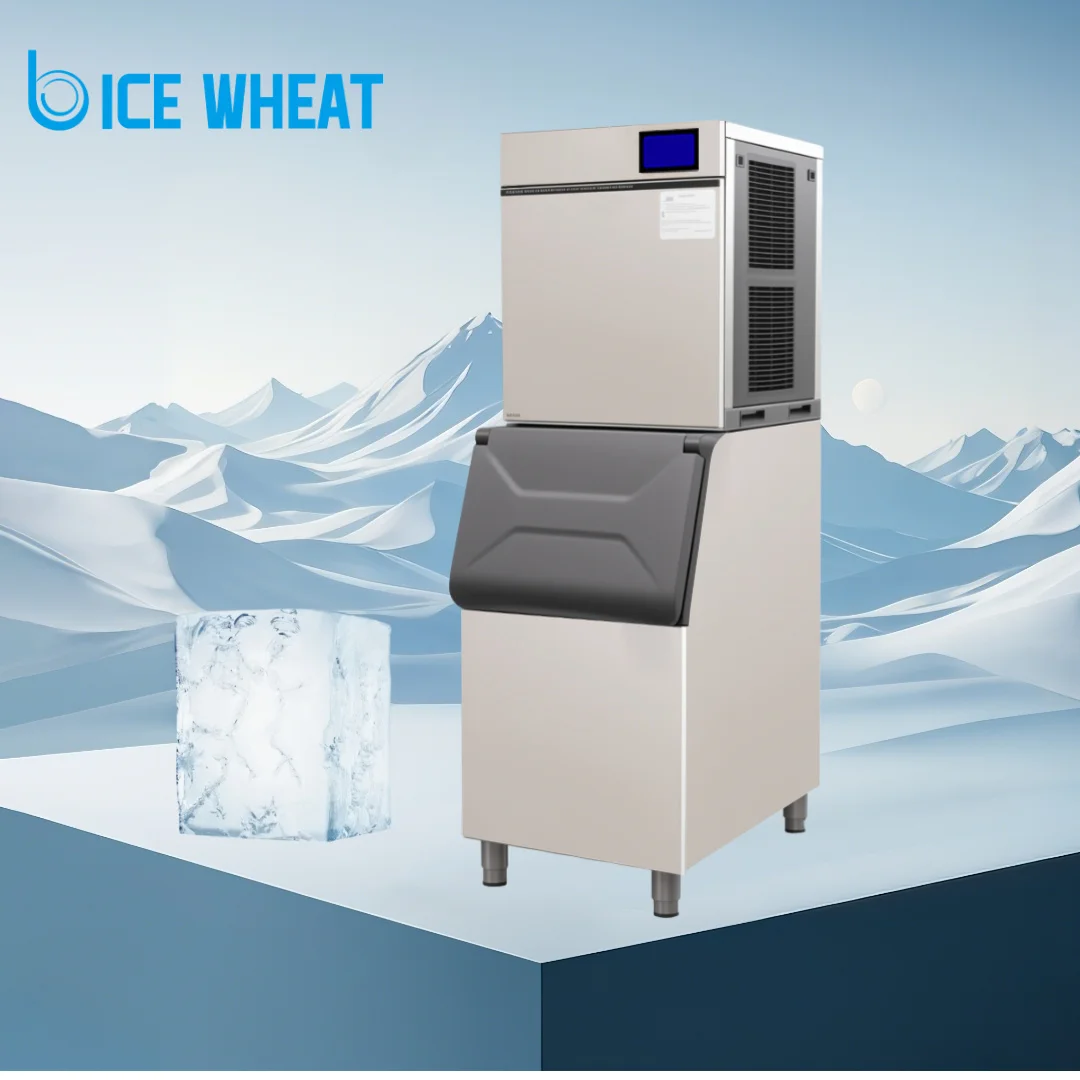 ضمان تجاري لمدة سنة واحدة 250 كجم/24 ساعة صانعة ثلج مبرد بالهواء مكعب ثلج للمطاعم