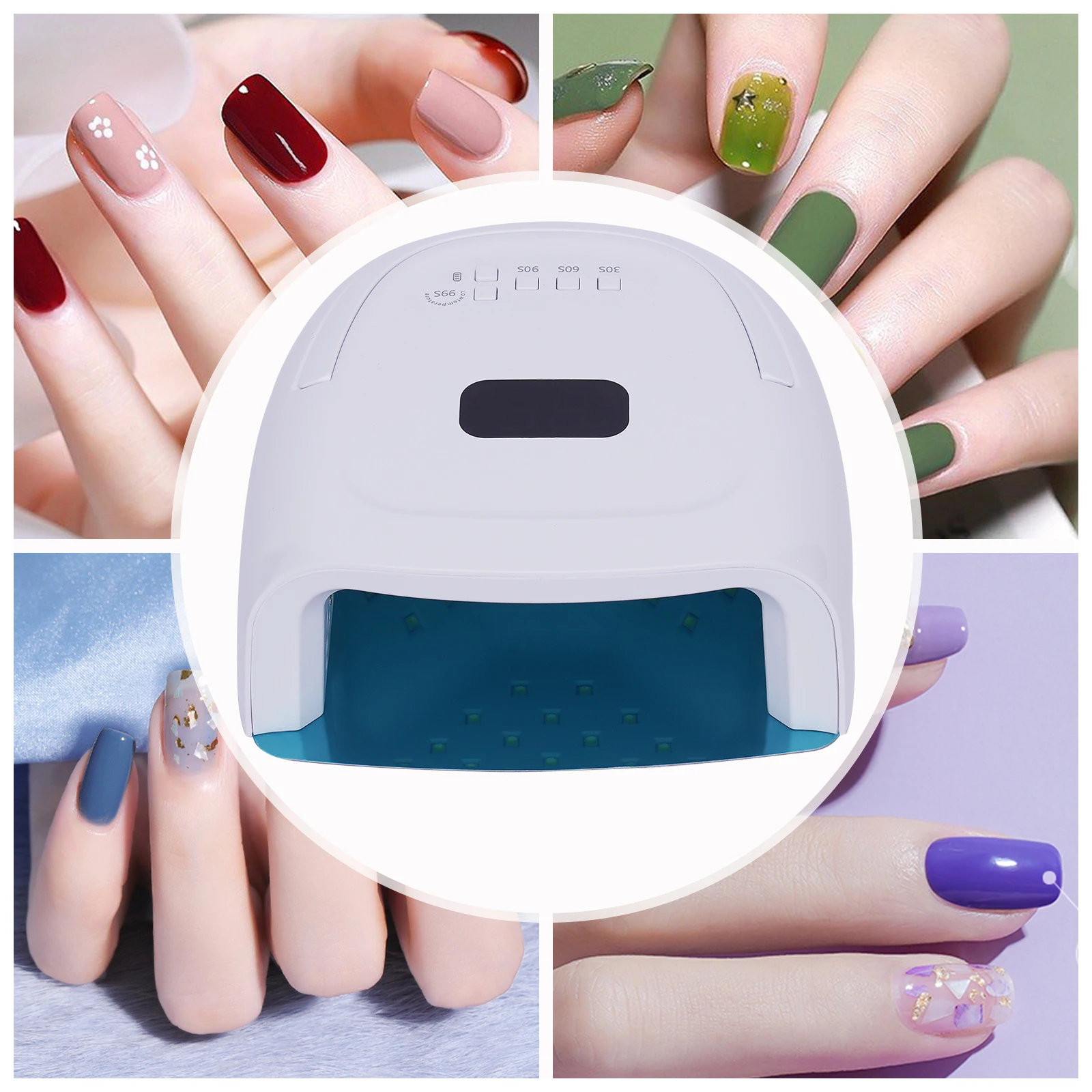 LED UV Nail Dryer Curing Lamp Light Portable 60W Intelligent Induction Nail lamp Rechargeable Battery LED