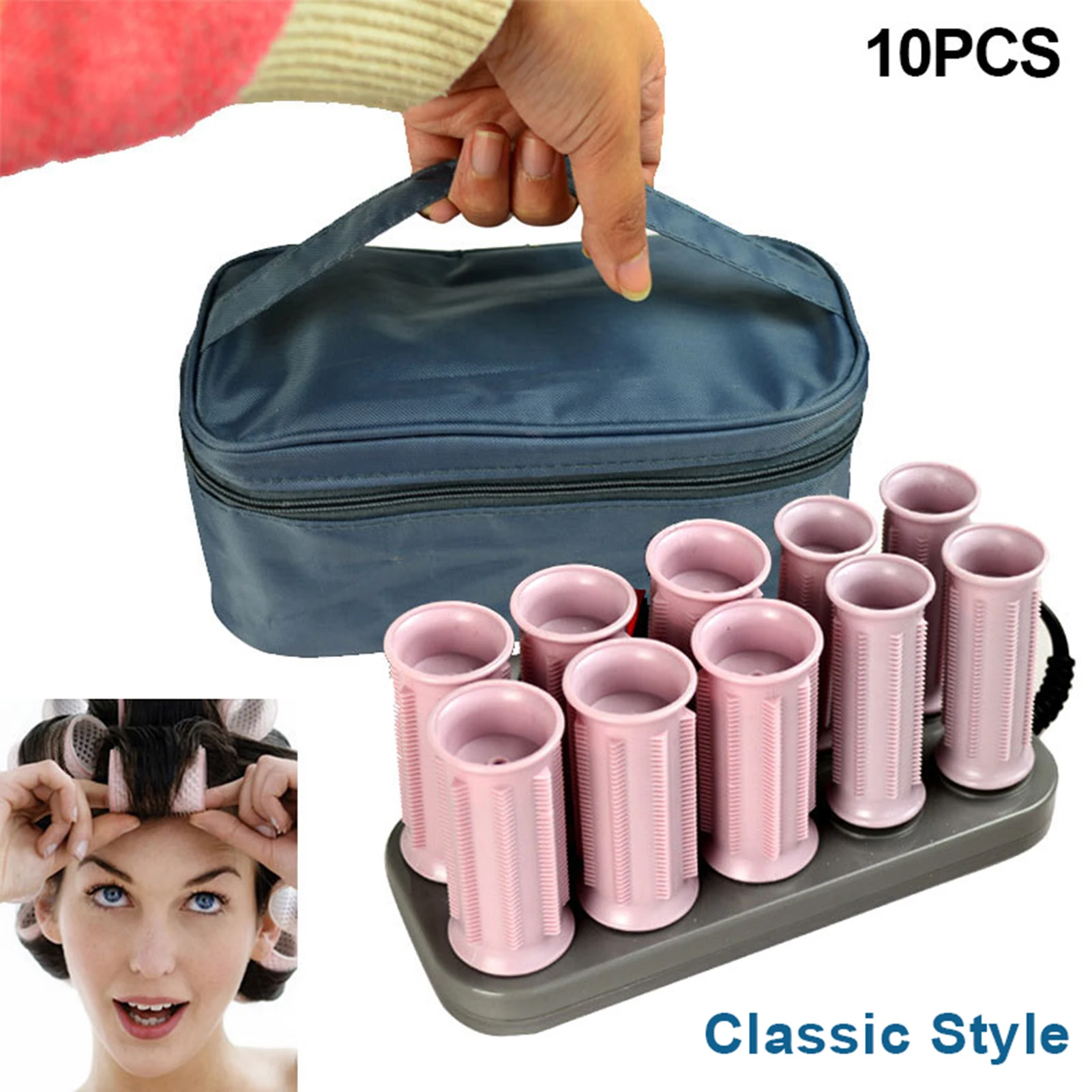 

10PCS Portable Women Electric Hair Roller Reduces Heat Damage to Your Hair Roller for Young Girl Women Gift