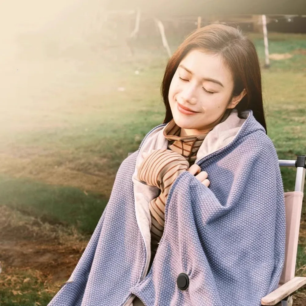 

High Quality Wearable USB Electric Heated Blanket Washable 3 Heating Levels Warm Shawl Portable with Hat Leg Cover Household
