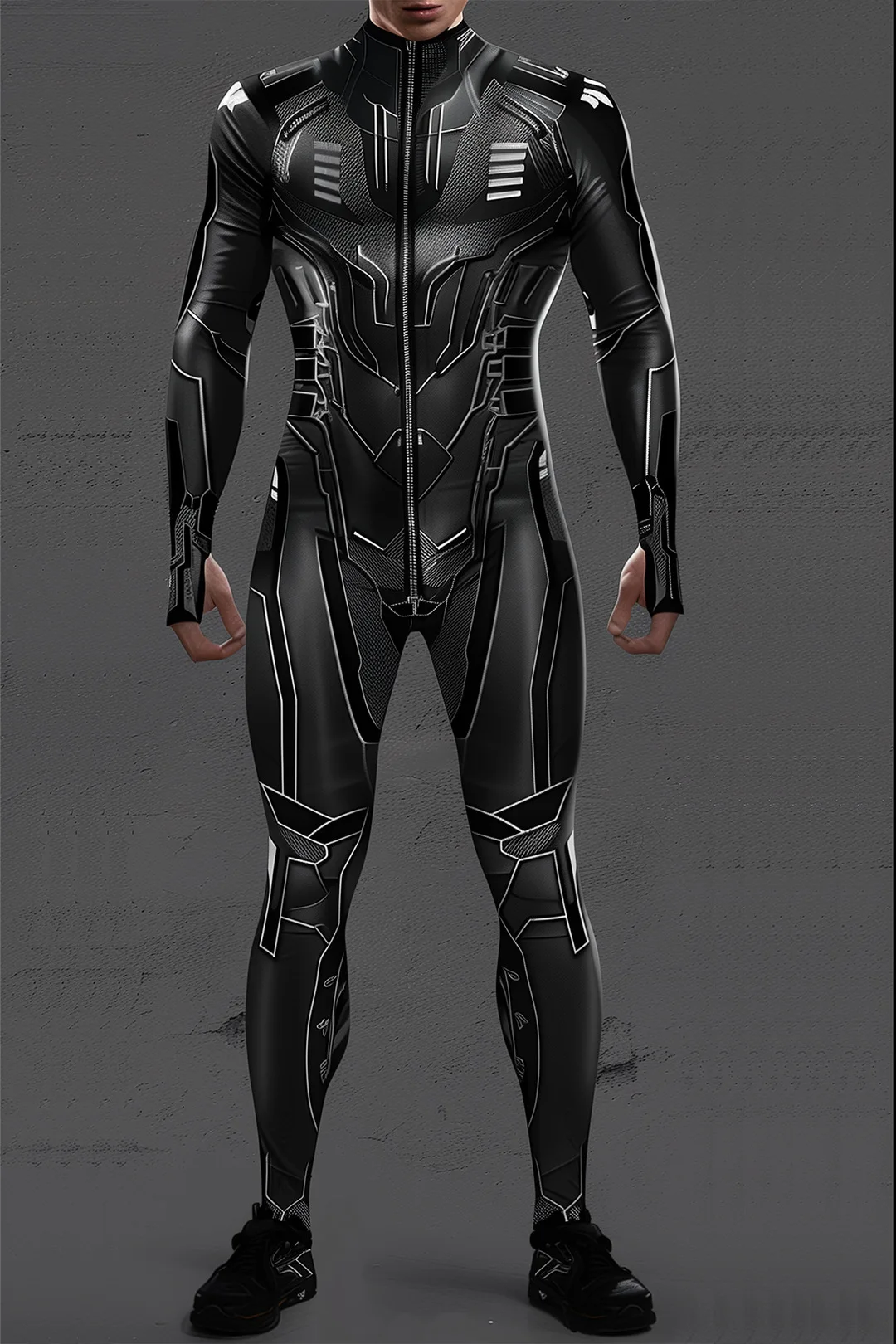 Mechanischer futuristischer Rüstungsanzug für Männer, cooler Krieger-Cosplay-Bodysuit, Kostüm für Halloween-Party-Auftritte, Zentai – Detail 6