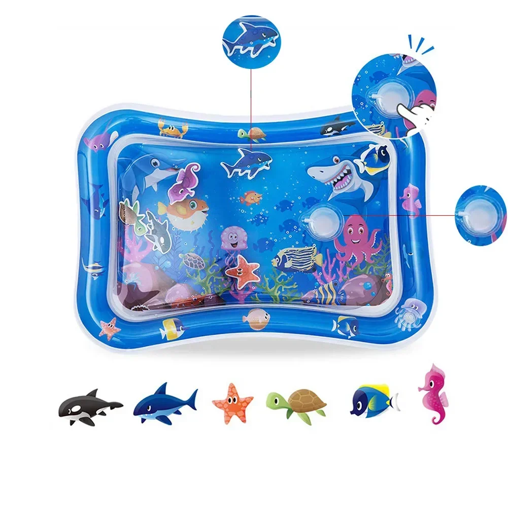 Baby Water Play Mat PVC Infant Tummy Time Inflatable Cushion Toddler Water Pad for Kids Early Education Developing Activity Toys view 5