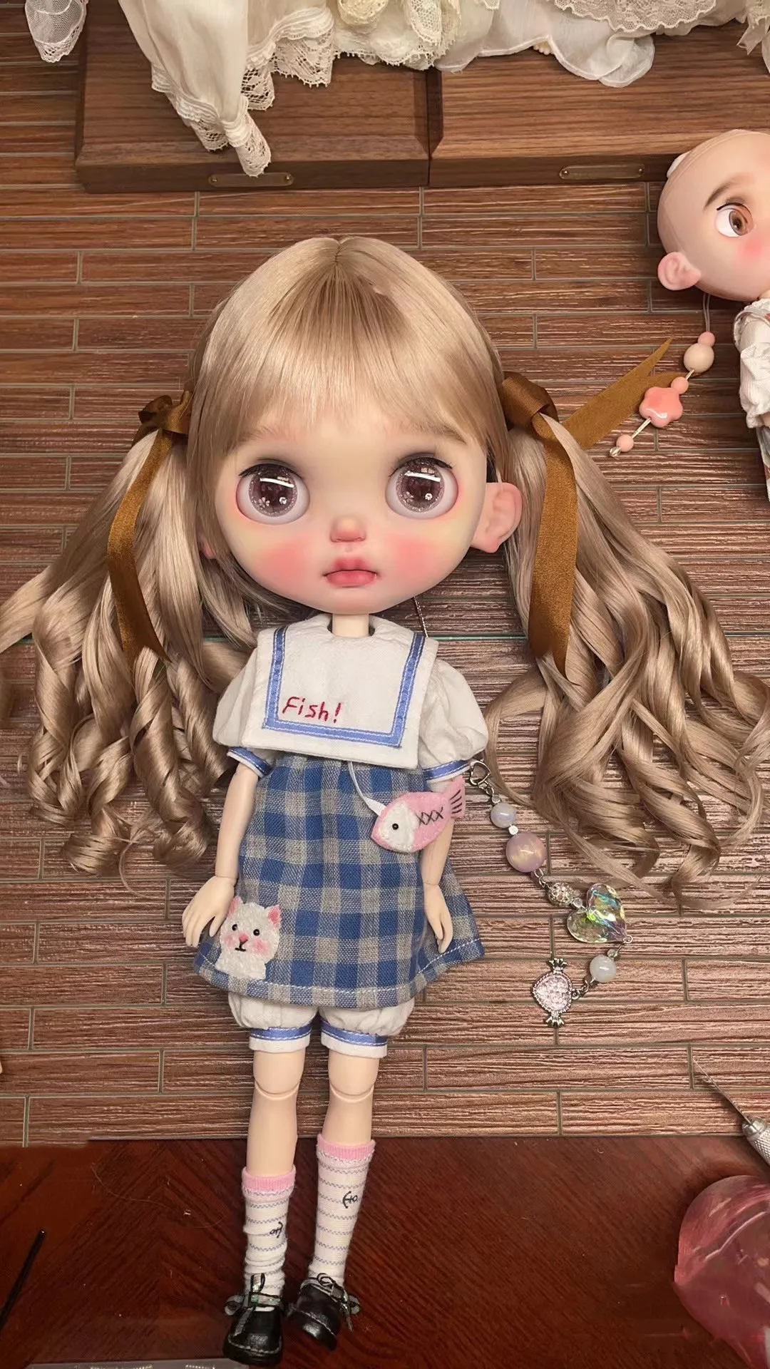 

High quality mohair blythe wig, hand-made hard shell doll hair free shipping