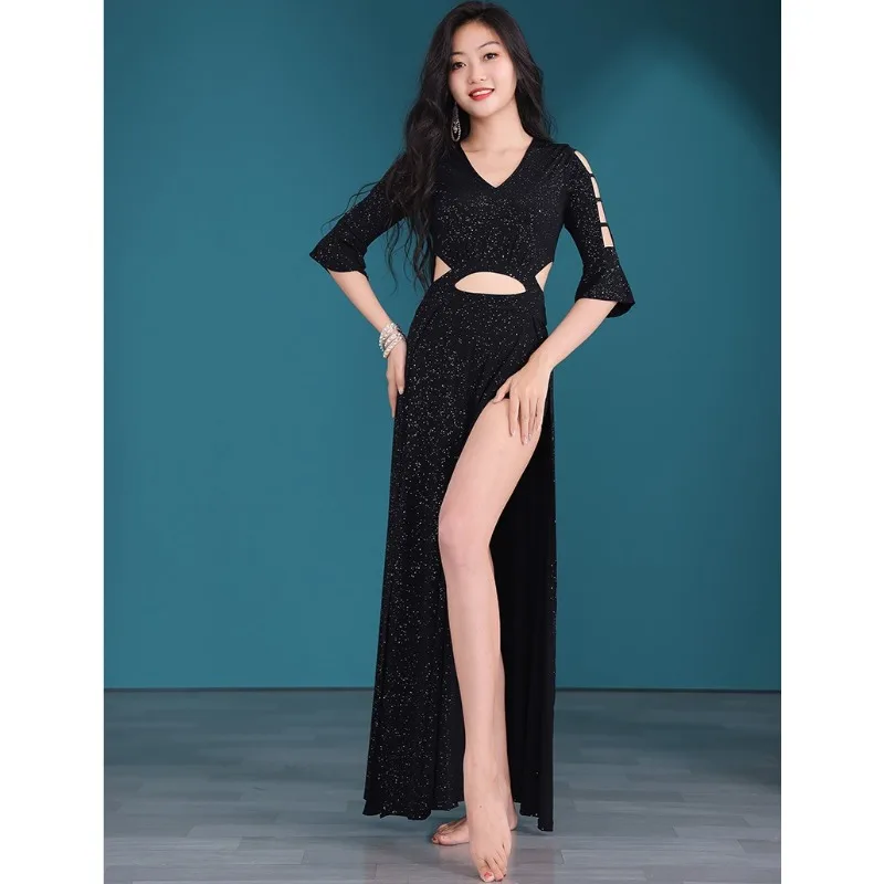 Customized Belly Dance Costumes Women's New Outfit Sexy Hole Digging Dress Performance Clothes Practice Dress