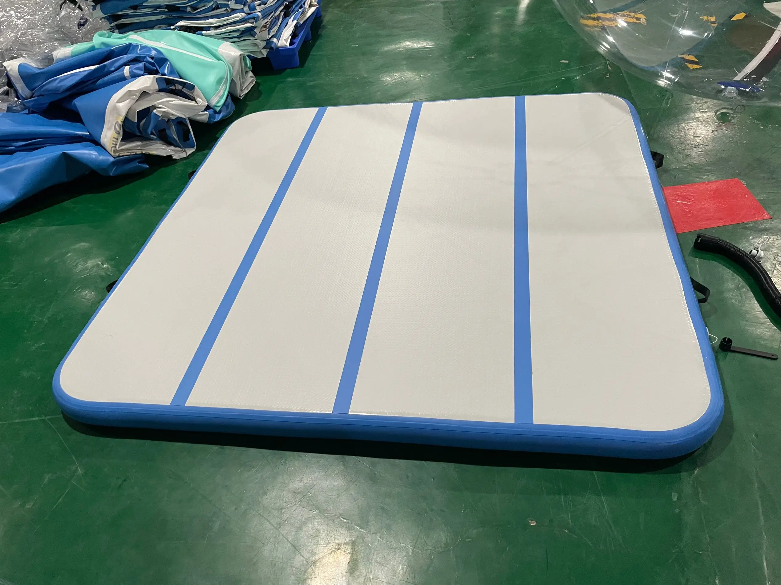 Tapete de ginástica inflável para ginástica, 4x4x0.2m, tapete de ar para ginástica, tapete inflável com bomba