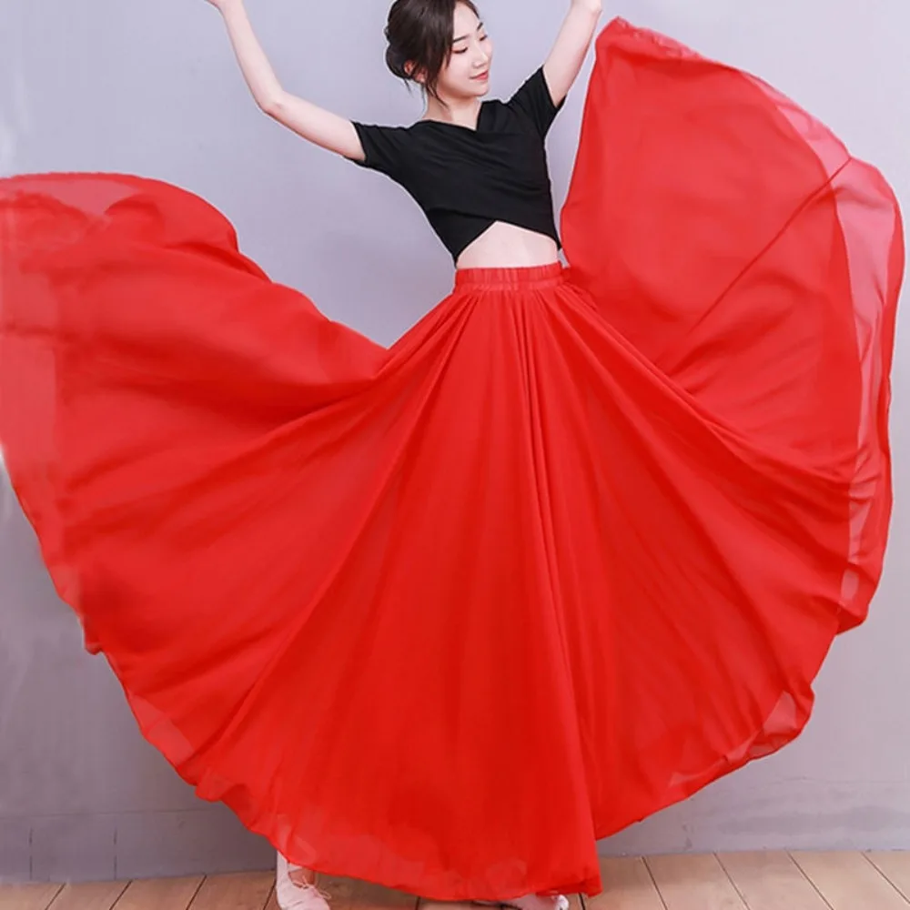 

Fashion 720 Degree Gypsy Women Skirt High Waist Carnival Belly Dance Dress Party Ballroom Dance Paso Doble Dance Dress Women