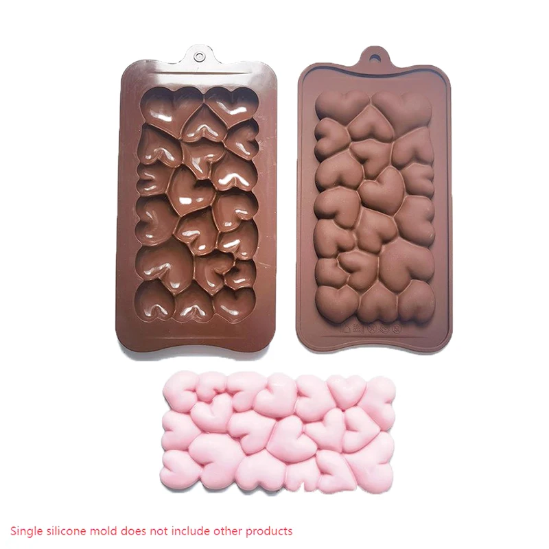 Coffee Colored Full Page Heart-shaped Silicone Chocolate Cake Mold Kitchen Utensils