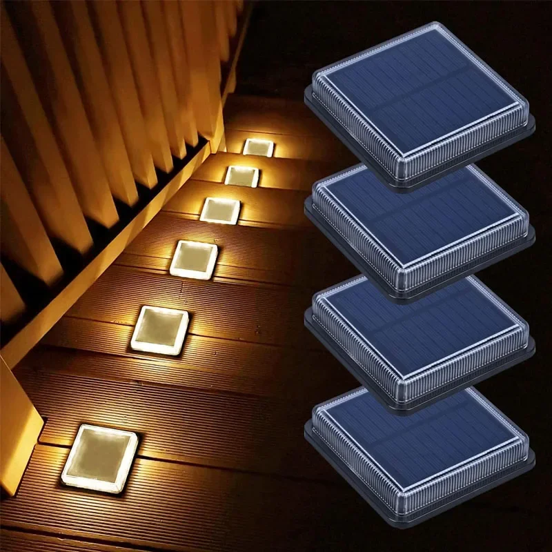 

Nice Solar Deck Lights IP68 Waterproof 12Leds Solar Powered Light For Stairs Backyard Patio Garden Decoration