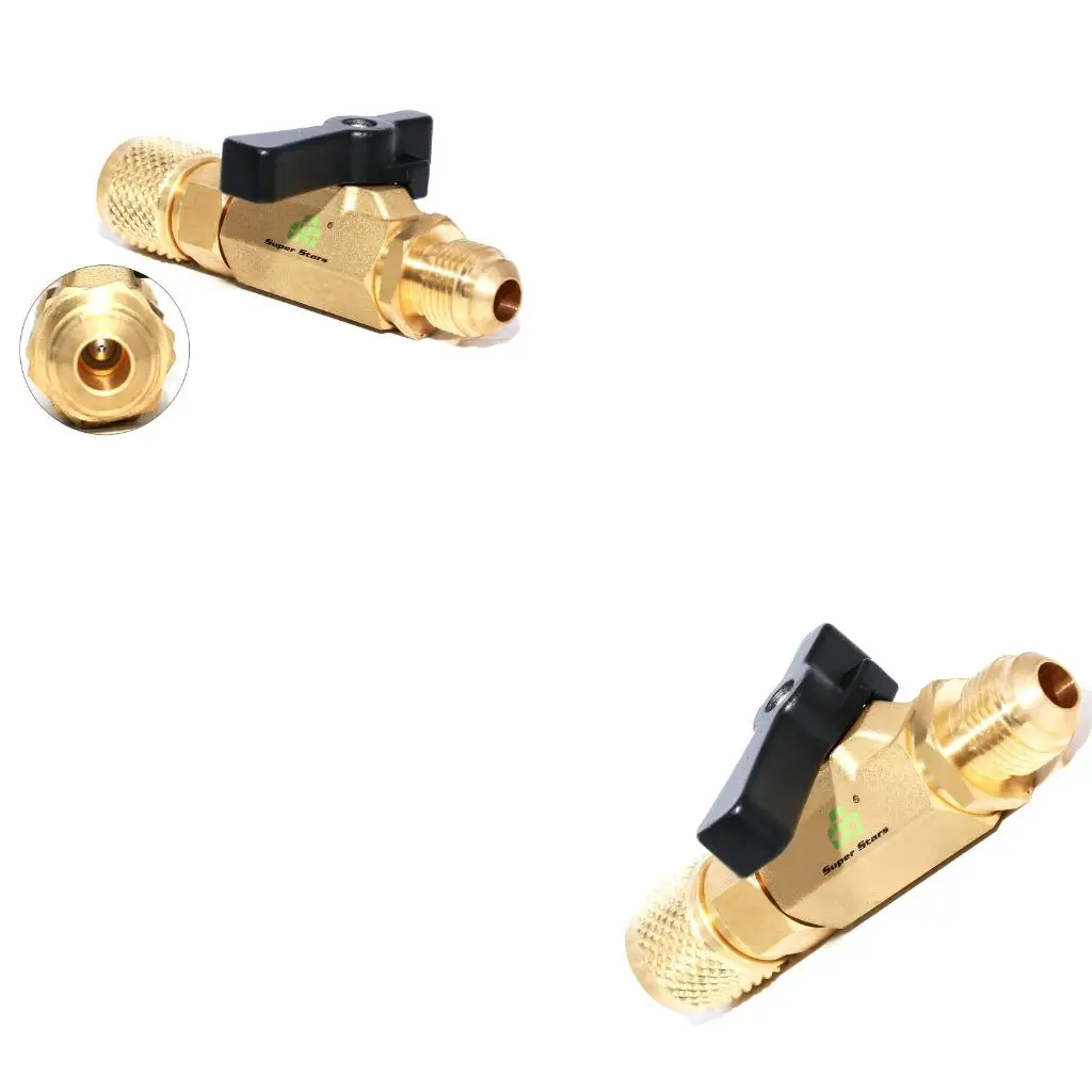  Brass Straight Refrigerating Ball Valves With 3/8inch Port Charging Safety Valves for Efficient Charging Easy to Install