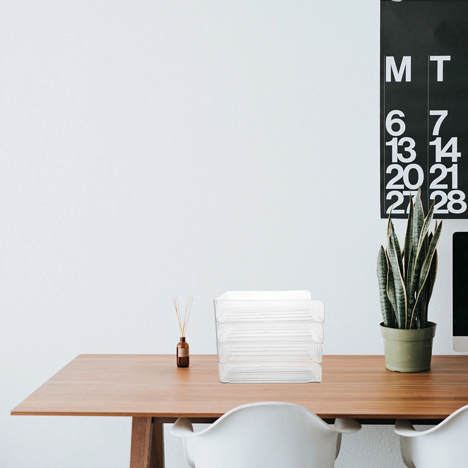 

4pcs Desktop Organizer Tray Clear File Organizer For Desk Document Holder Office Supply Storage Solution Paper Tray Rack