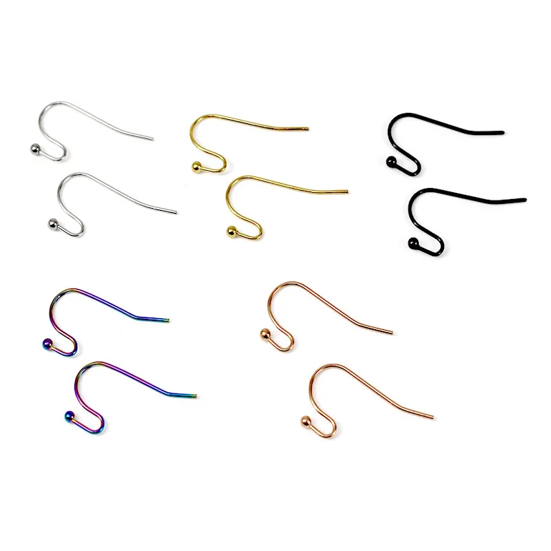 50Pcs-30Pcs Stainless Steel Earrings Hooks Hypoallergenic Earring Findings Anti Allergy Earring Clasps For Diy Jewelry Making