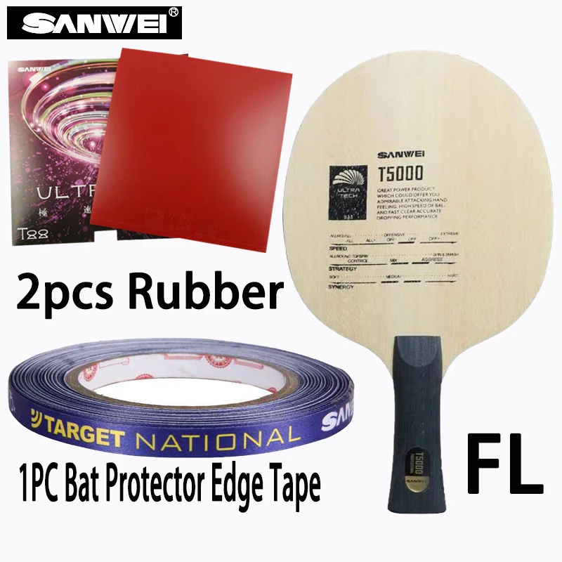 SANWEI T88 ULTRA Spin Table Tennis Rubber Pips-in Semi-Sticky Blade Rubber 25M Bat Protector Edge Tape and Racket Bottom Plate