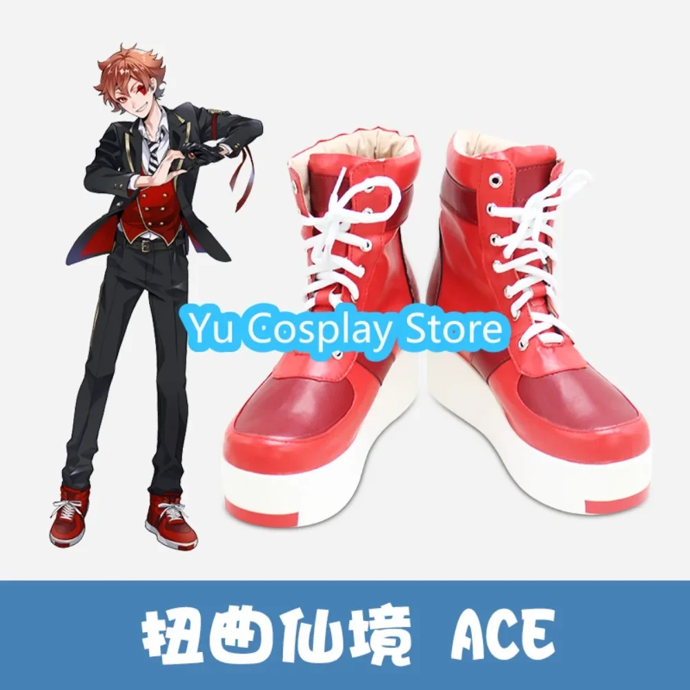 

Yu Косплей Магазин Twisted Wonderland Ace Trappola Алиса в стране чудес Обувь для косплея Аниме Игры Ролевая обувь Сапоги