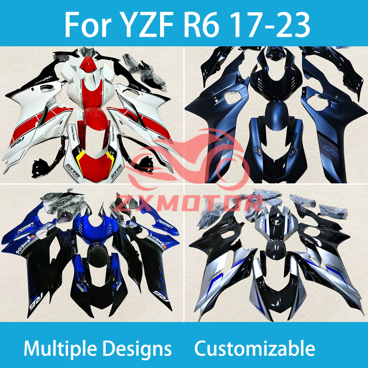 

For YAMAHA YZF R6 17 18 19 20 21 22 23 Motorcycle Parts Fairing Kit YZFR6 2017-2023 Aftermarket Body Works Cover Fairings