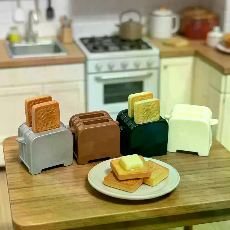 3Pcs Creative Mini Breakfast Bread Machine Set Miniature Food Toy Kitchen Scene Model Small Dollhouse Accessories
