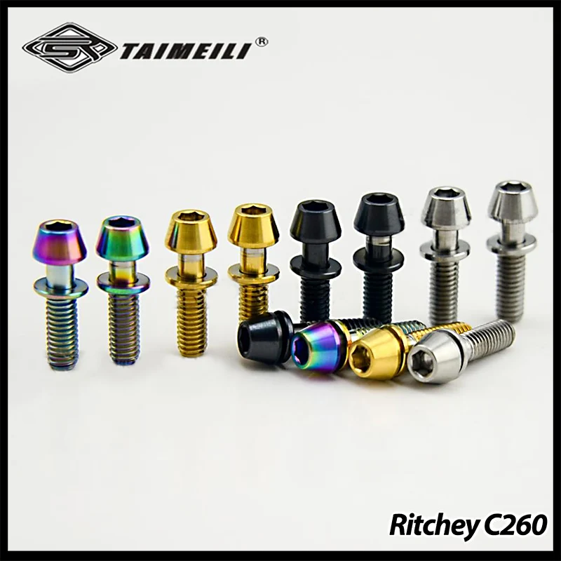 TAIMEILI Titanium bolt cone head washer Alan six  Ritchey C260 bike neck bolt 7 pcs