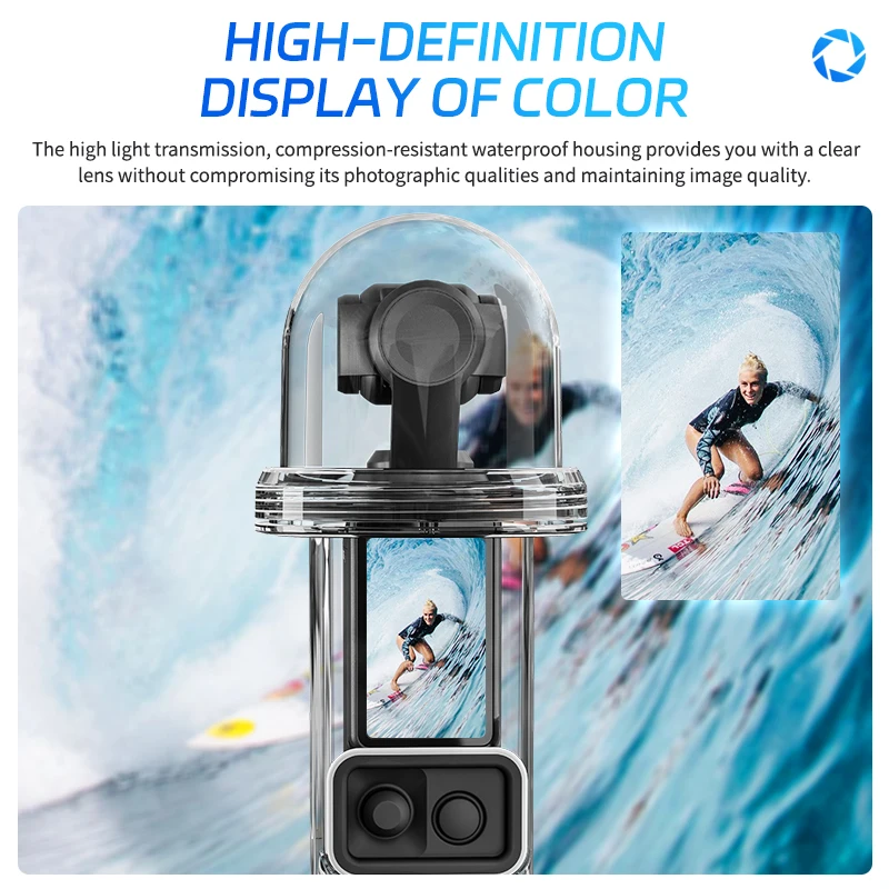 For DJI Osmo Pocekt3 45M Waterproof Case HD Lossless ShootingTransparency Diving Housing Cover Protective Shell Camera Accessory