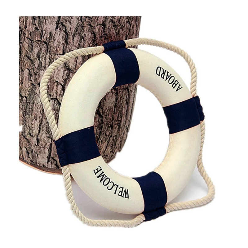 Imagem -02 - Espuma Nautical Life Lifebuoy Anel Blue Boat Wall Hanging Decoração para Casa Bem-vindo a Bordo 4x 50cm