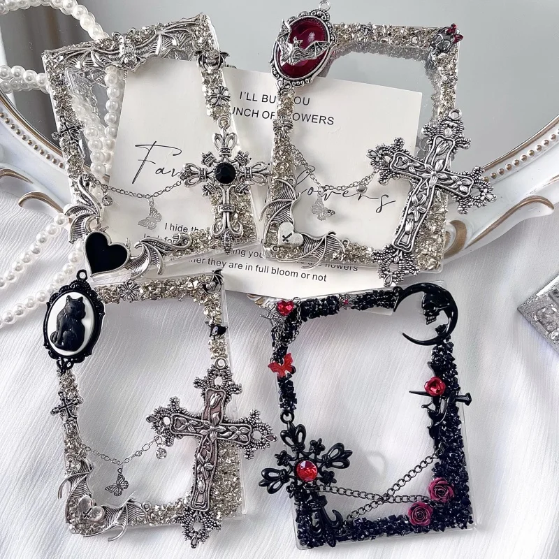 

Gothic Cross Design Series Handmade Finished Card Sleeve Brick Star Family Photo Korean Idol Star Chaser Small Ka Goo Prote