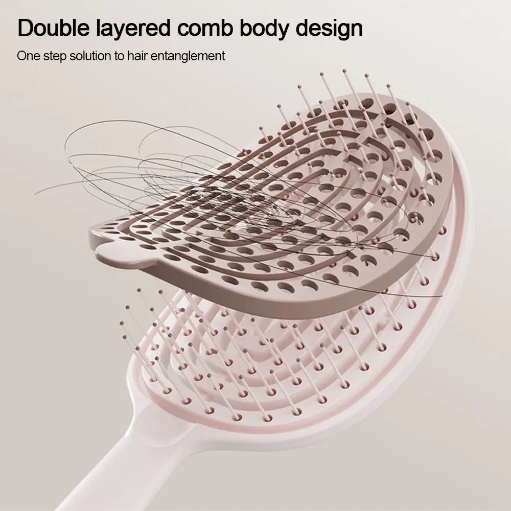 

Fashion Hollow Massage Comb Wet Dry Use Elegant Scalp Massage Brush Anti-static Convenient Salon Styling Tool Styling Tool