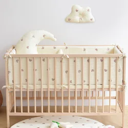 Bear Embroidery Newborn Crib Rectangular Bumper Pillow Baby Cot Bed Fence Protector Infant Bedside Pillows Cushion Baby Bedding