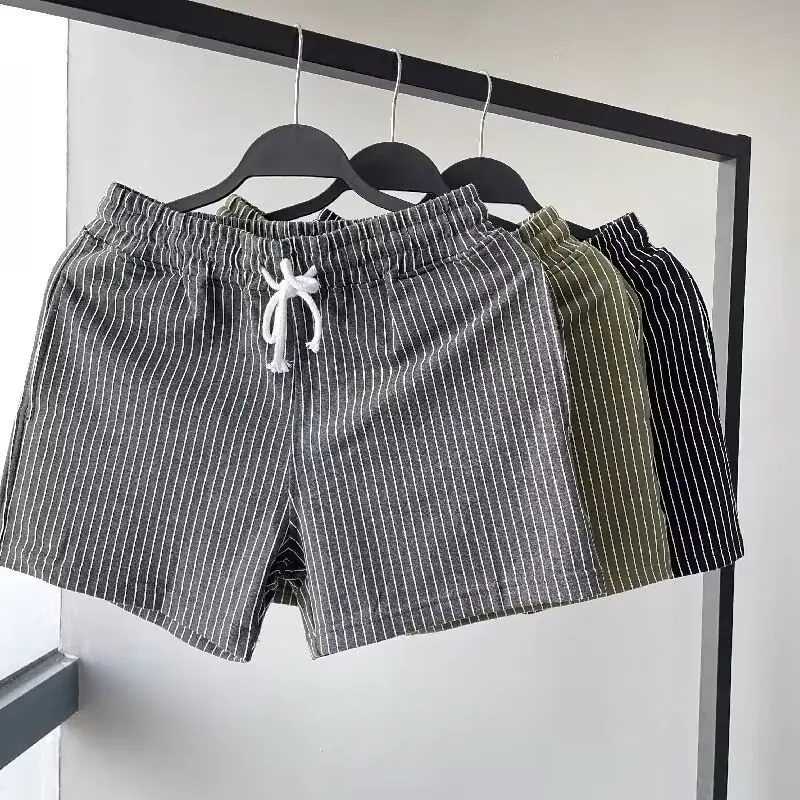 

Summer Thin Qui Dry Ice Silk Casual orts Men's Beach Sports Four-Piece Briefs Trendy Tee-Piece Pants Loose Fit Elastic ...